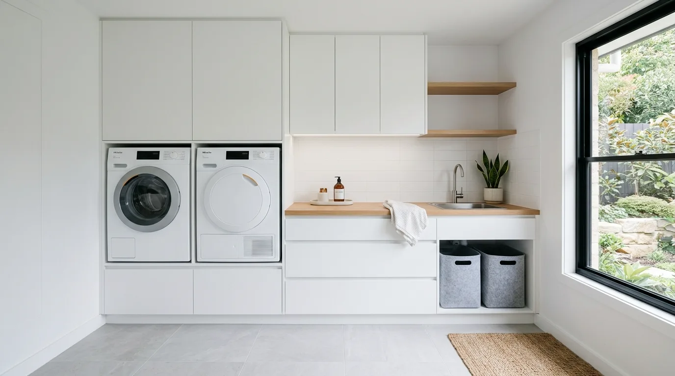Let the washer wall feel integrated inspiration for a laundry room.